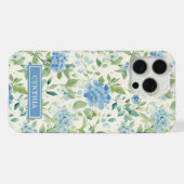 Monogramme Aquarelle Hydrangea Bleue (Verso Horizontal)