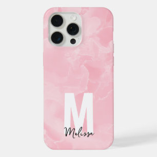 Monogramme aquarelle marbre rose moderne chic