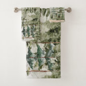 Monogramme Aquarelle Pine verte forêt de montagne (En situation)