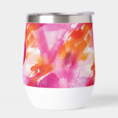 Monogramme Aquarelle rose orange Abstrait (Gauche)