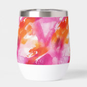 Monogramme Aquarelle rose orange Abstrait (Arrière)