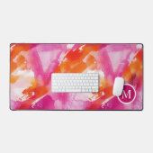 Monogramme Aquarelle rose orange Abstrait (Clavier et souris)