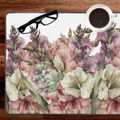 Monogramme Aquarelle rose violet Fleur sauvage