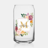 Monogramme Aquarelle Roses Fleur Floral (Recto)