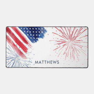 Monogramme Aquarelle rouge blanc et bleu Patriotiq
