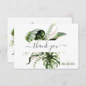 Monogramme Aquarelle Tropical Foliing Merci Merci (Devant / Derrière)