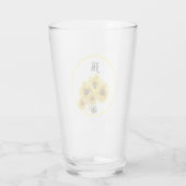 Monogramme Aquarelle Tumbler Tournesol Jaune Verre (Dos)
