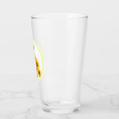 Monogramme Aquarelle Tumbler Tournesol Jaune Verre (Gauche)