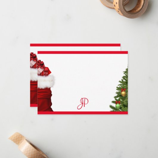 Monogramme Arbre de Noël Modèle manuscrit (Devant/Arrière en situation)