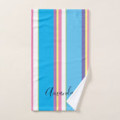 Monogramme arc-en-ciel cursive tendance (Serviette à main)