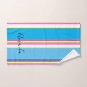 Monogramme arc-en-ciel cursive tendance (Serviette à main)