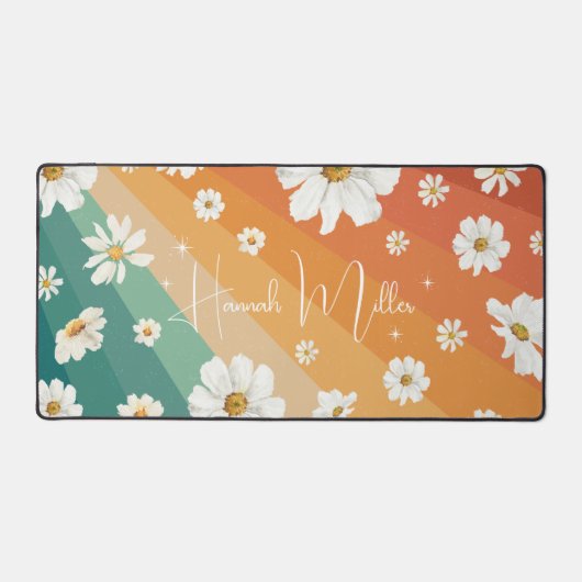 Monogramme Arc-en-ciel Floral Retro Daisy (Recto)