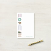 Monogramme arc-en-ciel géométrique Post-It Notes - (Sur un bureau)