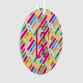 Monogramme Arc-en-ciel lignes diagonales Motif Pop (devant)