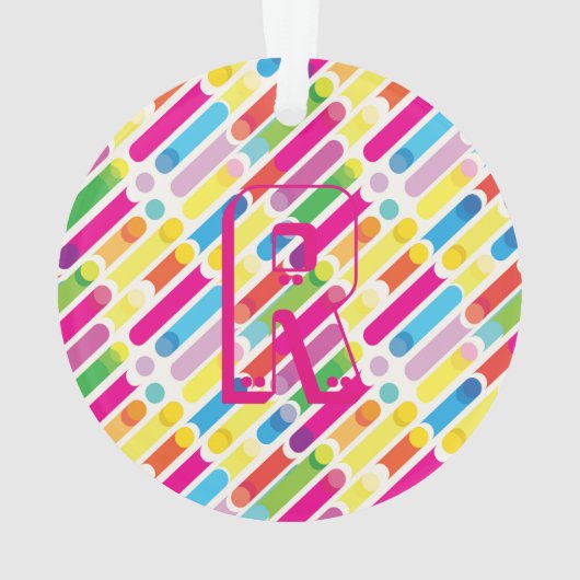 Monogramme Arc-en-ciel lignes diagonales Motif Pop (dos)