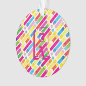 Monogramme Arc-en-ciel lignes diagonales Motif Pop (devant)