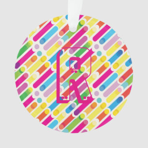 Monogramme Arc-en-ciel lignes diagonales Motif Pop