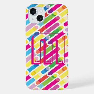 Monogramme Arc-en-ciel lignes diagonales Motif Pop