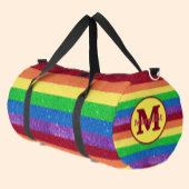 Monogramme arc-en-ciel Strié Grand Sac Duffel