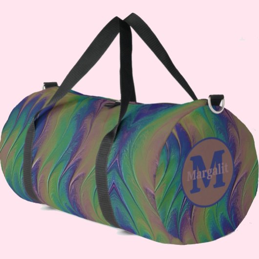 Monogramme arc-en-ciel Strié Grand Sac Duffel