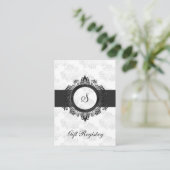 monogramme argent Cartes de registre cadeaux (Debout devant)