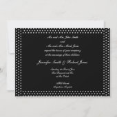Monogramme argenté Faire-part de mariage noir Polk (Dos)