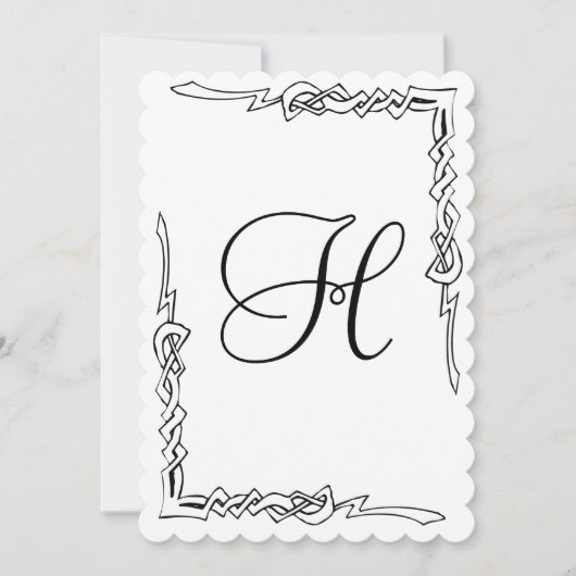 Monogramme Art déco Faire-part de mariage (Devant)