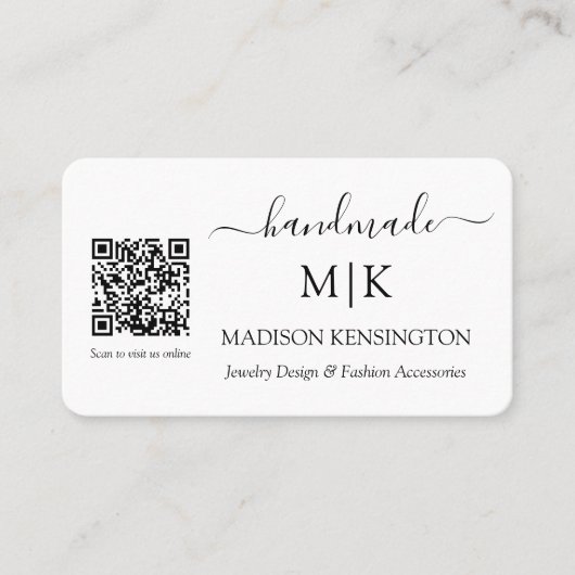 Monogramme artisanal ou ajouter un logo carte QR d (Devant)