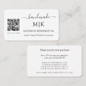 Monogramme artisanal ou ajouter un logo carte QR d (Devant / Derrière)