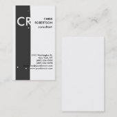 Monogramme artistique Carte de visite noir blanc g (Devant / Derrière)