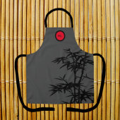 Monogramme asiatique Style noir gris rouge tablier