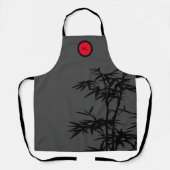 Monogramme asiatique Style noir gris rouge tablier (Recto)