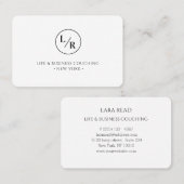 monogramme, au moins carte de visite blanc (Devant / Derrière)