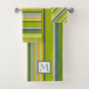 Monogramme audacieux du motif de Multi-Rayure de
