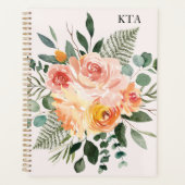 Monogramme Automne Aquarelle Russe Rose Peach Flow (Devant)