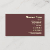 Monogramme avec étiquette de bord - Tex Brown en r (Dos)