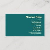 Monogramme avec étiquette de bord - Turquoise 0066 (Dos)