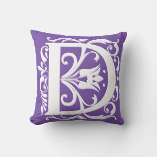 Monogramme avec initiale D - Coussin