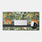 Monogramme avec motif de fruit orange et feuillage (Clavier et souris)