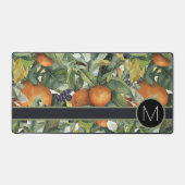Monogramme avec motif de fruit orange et feuillage (Recto)