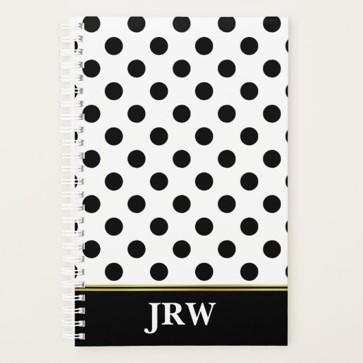 Monogramme avec point Polka noir et blanc (Devant)