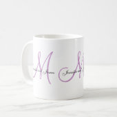 Monogramme B de mariage et tasse blanche lilas de (Devant gauche)