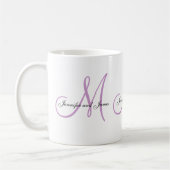 Monogramme B de mariage et tasse blanche lilas de (Gauche)