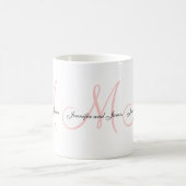 Monogramme B de mariage et tasse blanche rose de (Centre)