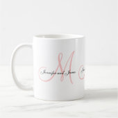 Monogramme B de mariage et tasse blanche rose de (Gauche)