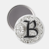 Monogramme "B" en gris - Aimant (Recto/Verso)
