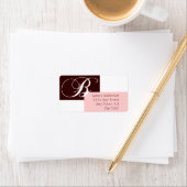 Monogramme B Étiquettes de adresse modernes rose B (En situation)