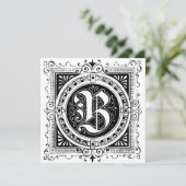 Monogramme B Modèle floral noir et blanc initial (Debout devant)