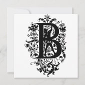 Monogramme B Modèle floral noir et blanc initial (Devant)