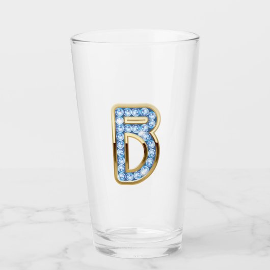 Monogramme B - Verre de 16 oz (Devant)